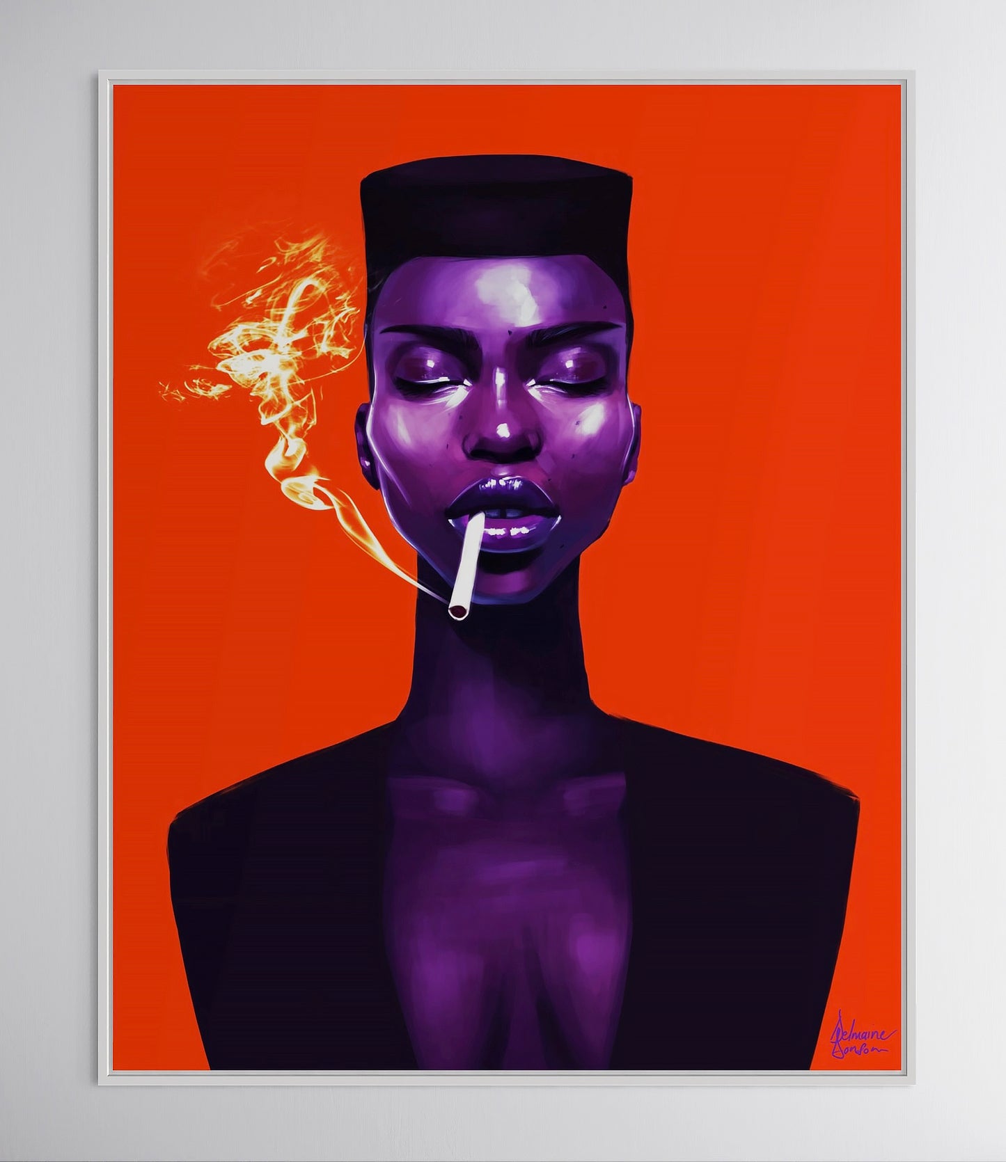 Smoke Signal framed fine art print purple portrait