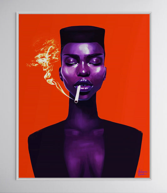 Smoke Signal framed fine art print purple portrait